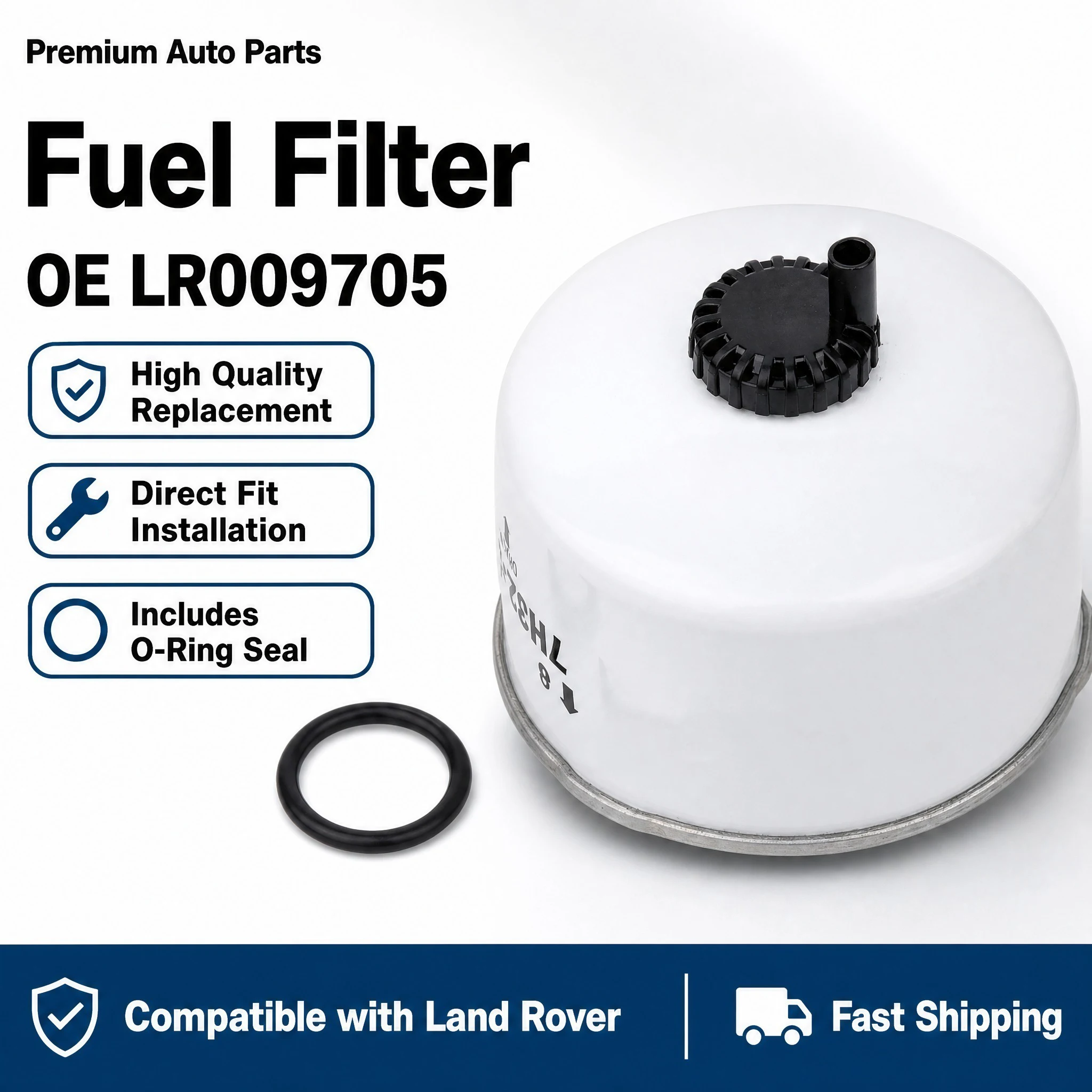 Diesel Fuel Filter OE LR009705 WJI500020 with O-Ring Seal for Sport Discovery LR3 LR4 2.7L 3.0L Engine Replacement Fuel Filter