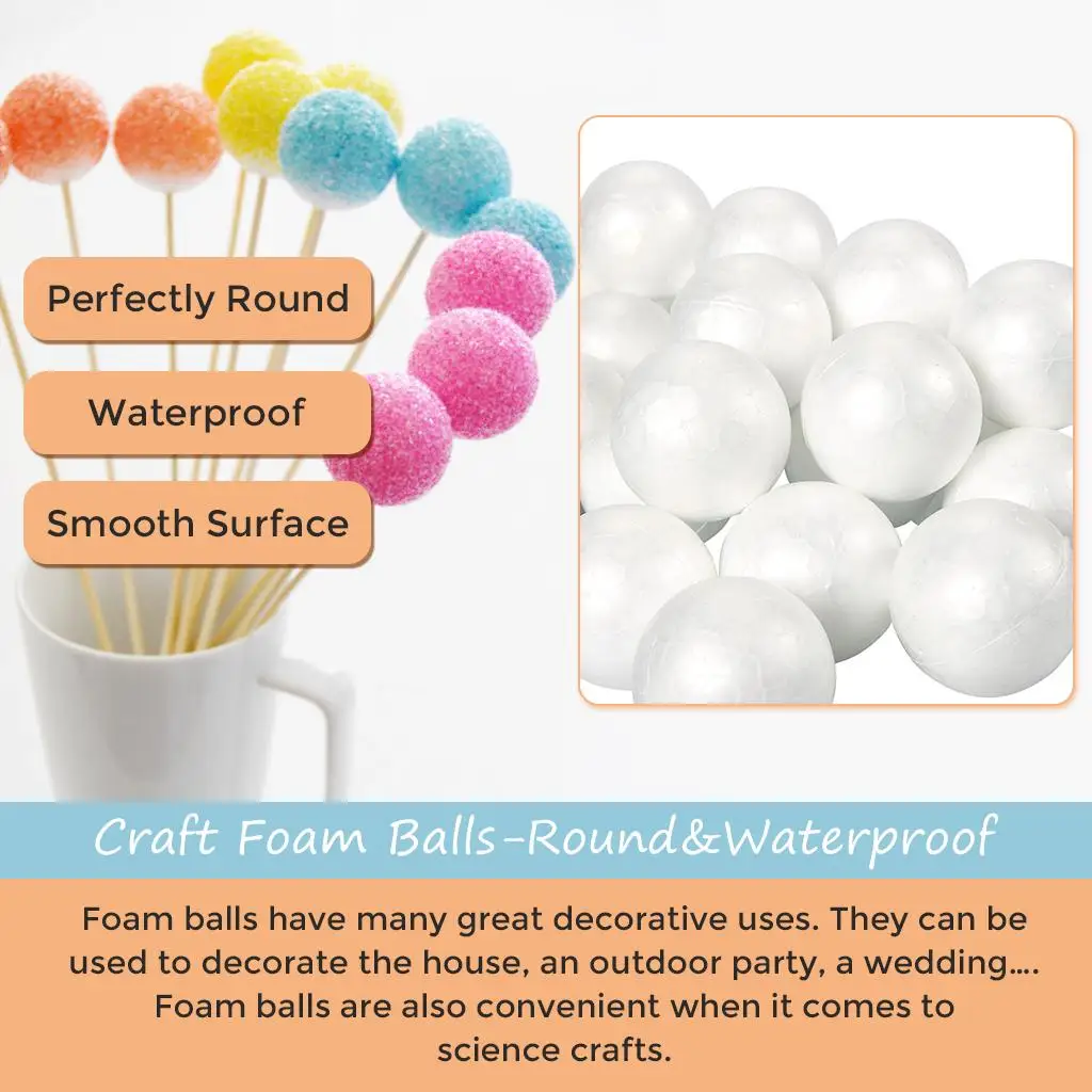 Crafting Supplies Polystyrene Foam Ball High Density for DIY Modeling Flower Wedding Decorations view 6
