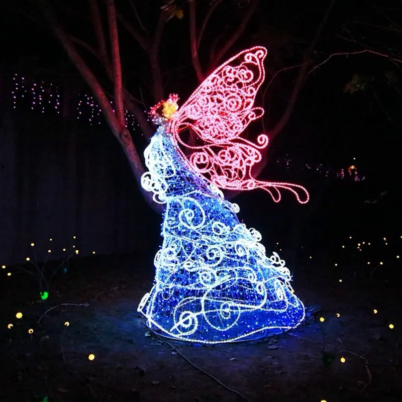 Custom. Metal Outdoor Street Light Decoration Led Light Angel