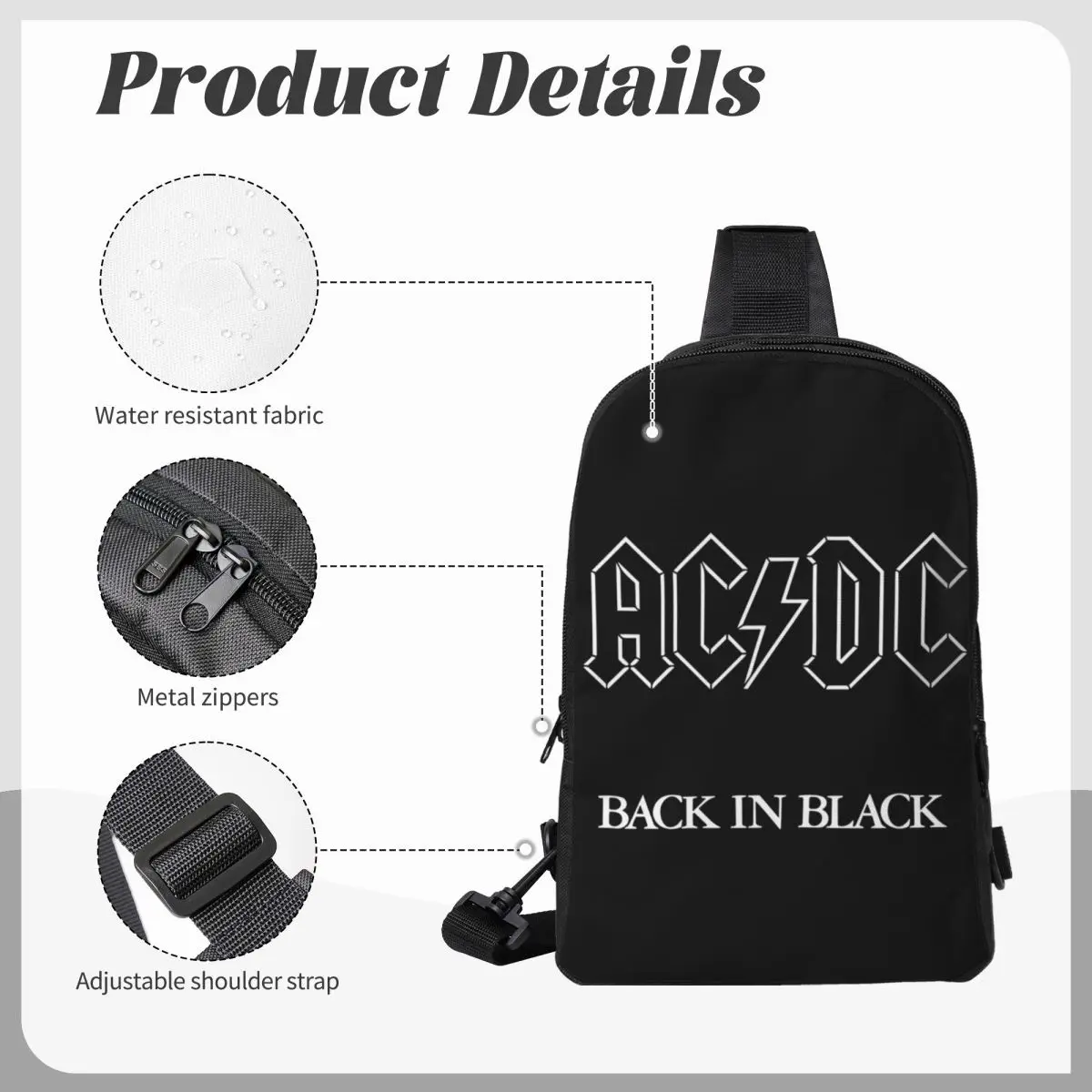 

Ac And Dc Power Up Rock Party (4) Chest Bag Men Sling Crossbody Backpack Chest Bag Traveling Hiking Daypack Shoulder Bag
