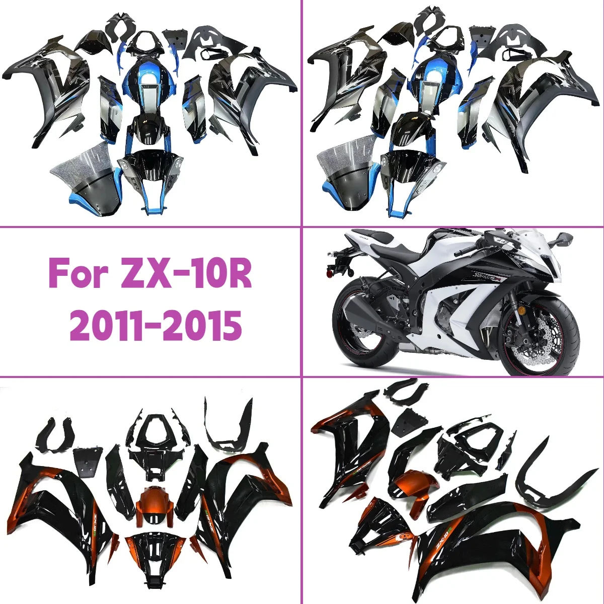 

2011-2015 ZX10R Full Injection Motorcycle Bodywork Cover Fairings for 11-15 Kawasaki ZX 10R Fairing Kit High Quality