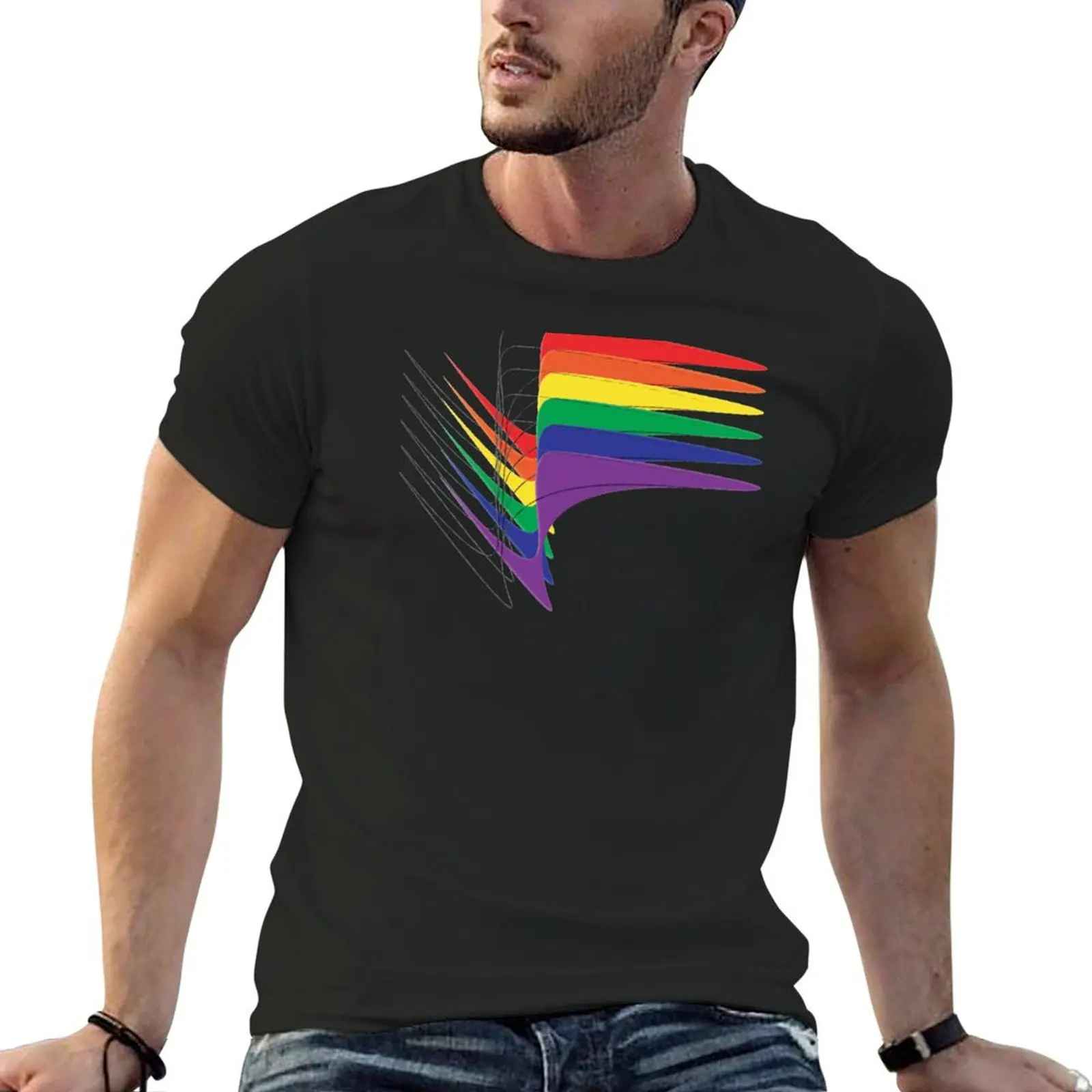 Active rainbow T-Shirt for a boy baggy shirts rapper graphic tees blacks mens t shirts