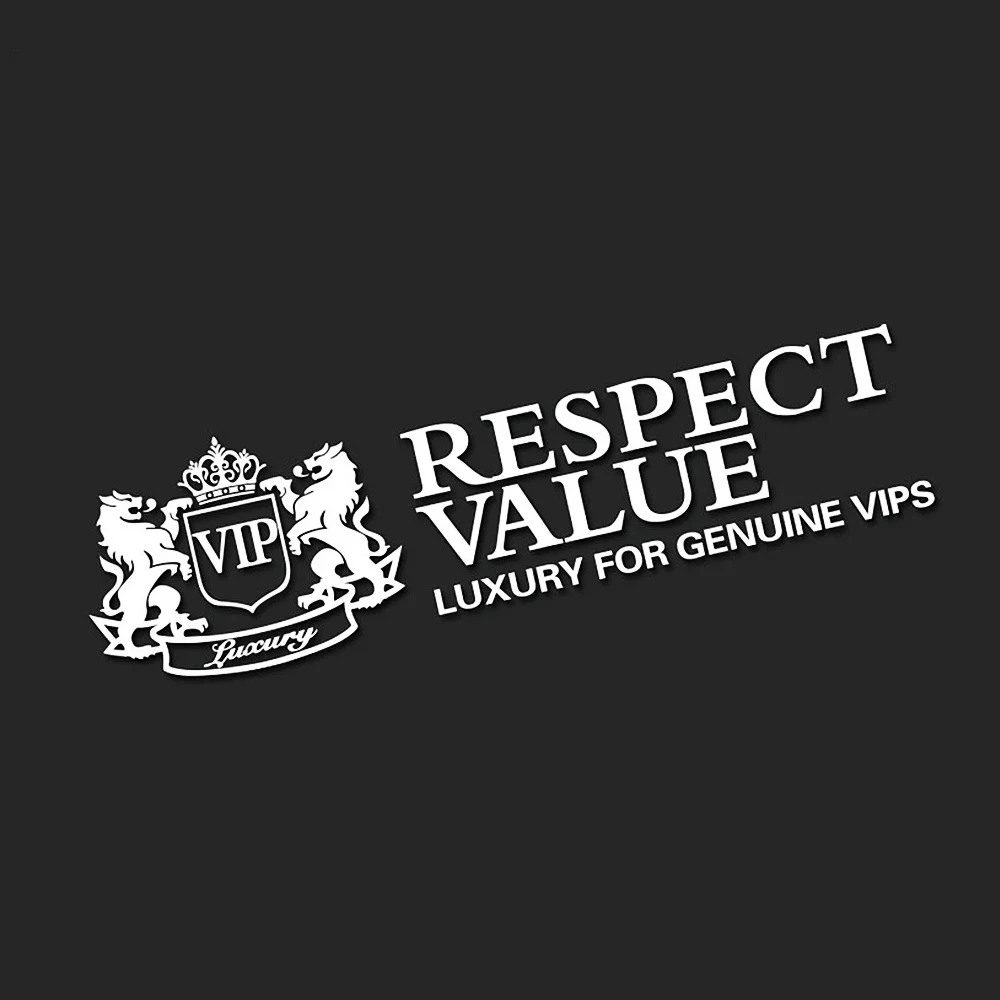 2Pcs JDM RESPECT VIP VALUE Luxury Genuine Vips Car Body Sides Sports Sticker Universal Modified Racing Decals For All Auto SUV