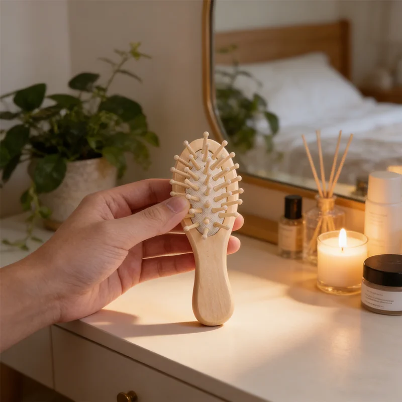 Wooden Hair Brush, Scalp Massager, Paddle Brush, Vent Brush, Anti Static Brush Hair Care Tool, SPA Massage Comb, Wide Tooth Comb