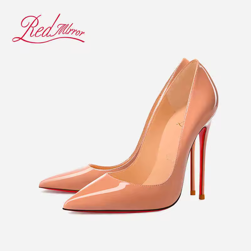 Black Women's elegant high heels Red Shiny Bottoms Luxury Brand Women heels 2025 trend Pointed Toe Sexy Party Pumps shoes Women - Image 7