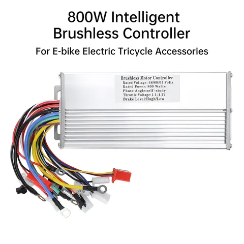 48V 60V 64V 800W Brushless DC Motor Speed Controller Replacement for Electric Bicycle E-Bike Scooter