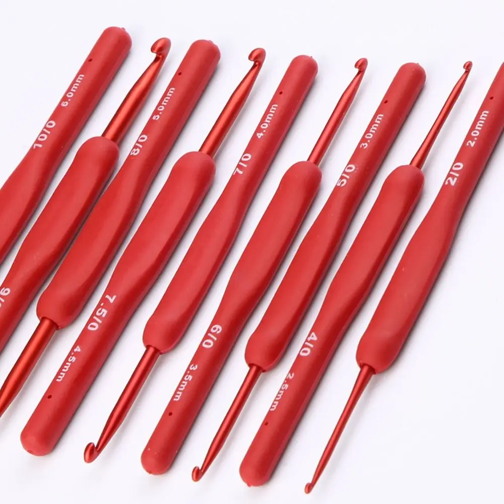 New Red Crochet Hooks Aluminum Soft Knitting Needles Crochet Needles Knitting