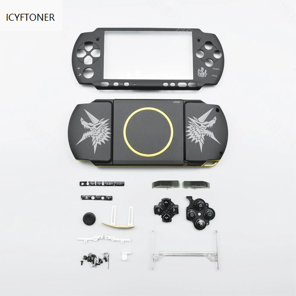 ICYFTONER PSP3000 Shell Monster Hunter Edition Shell piezas de repuesto de reparación Shell