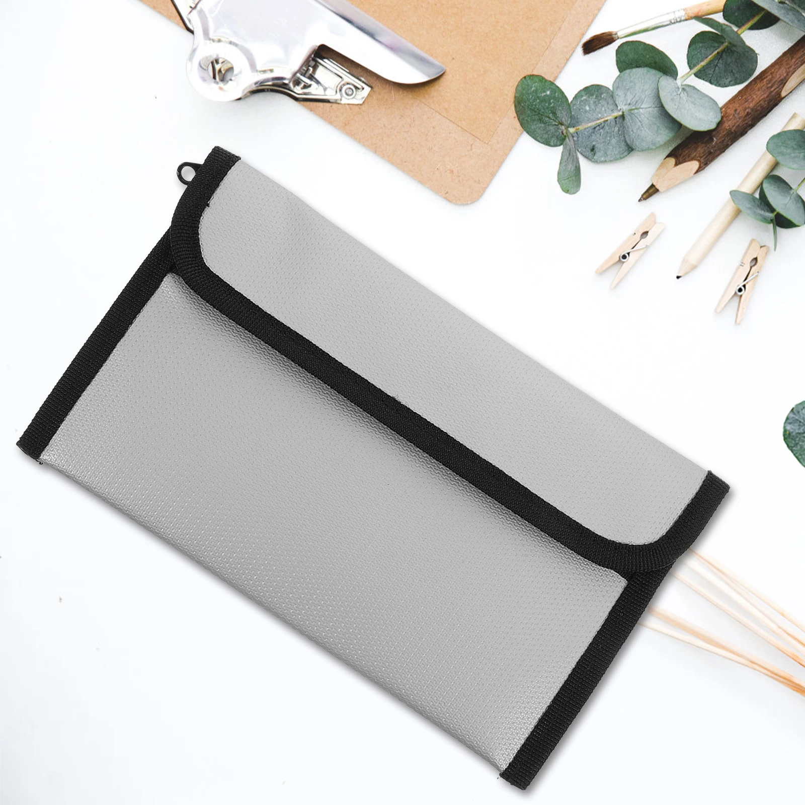 

Waterproof File Bag Document Storage Cash Fire Bags Silicone Fiber Cloth Organizer Large Capacity Pouch Household Files