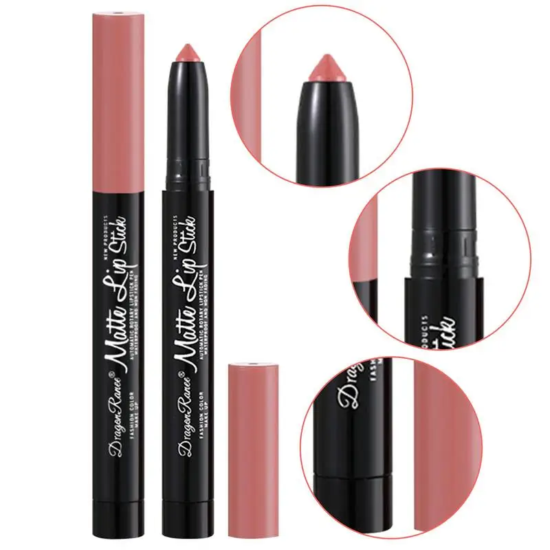 4 Màu Mờ Chống Nước Velvet Nude Son Môi Bút Chì Màu Trang Điểm Lâu Dài Matte Bút Chì