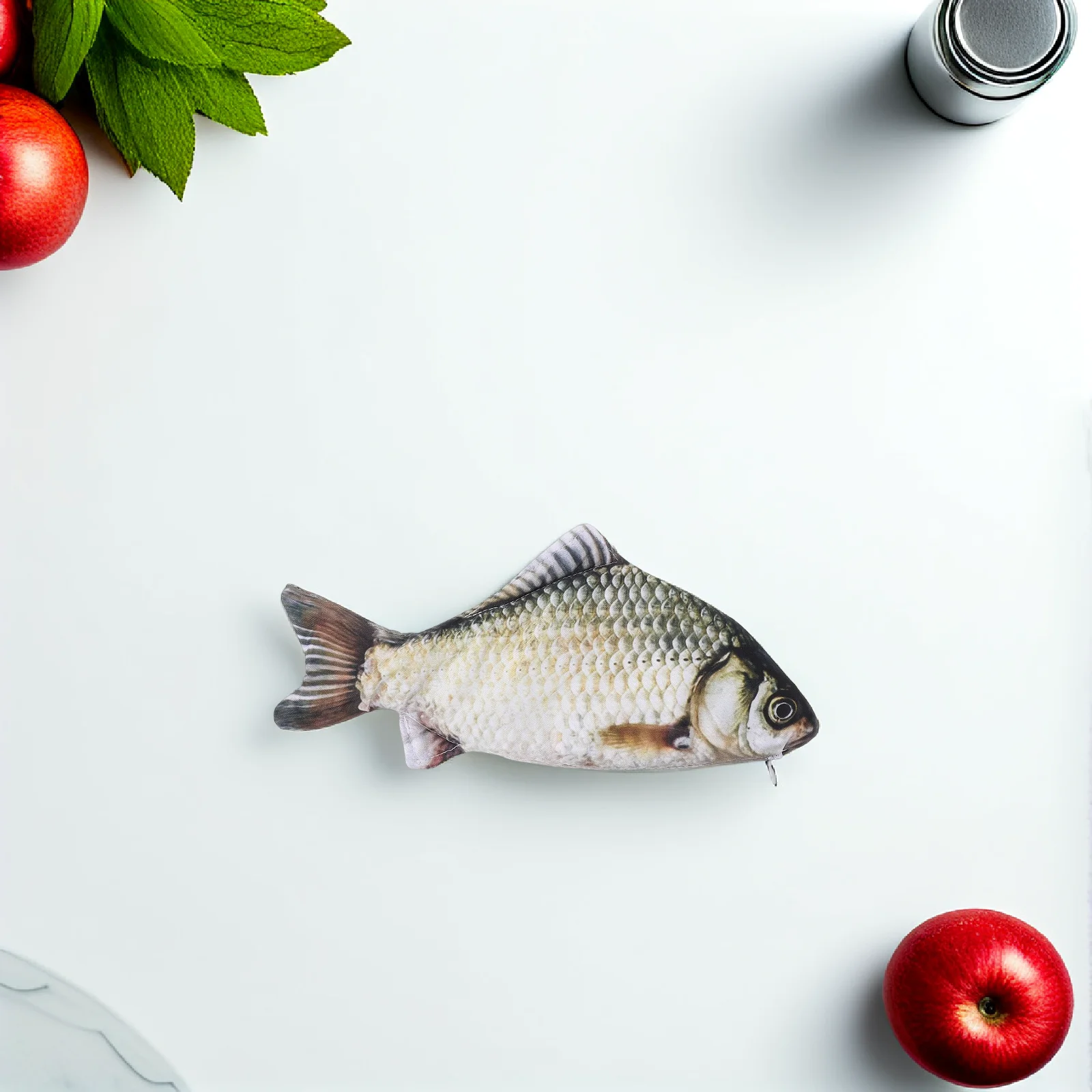 

Fish Pen Bag Polyester Material Strong Zipper Creative Fish Shape Pencil Case Stationery Holder Organizer