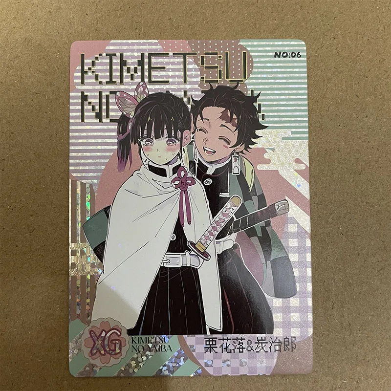 كامي أنيمي شيطان القاتل XG بطاقات Kanroji Mitsuri Kochou Shinobu Iguro Obanai جمع بطاقات هدايا عيد ميلاد لعب الأطفال