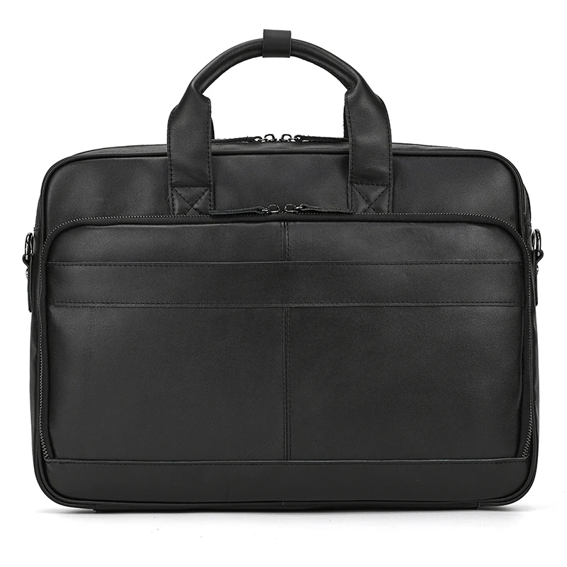 Men Briefcase Genuine Leather Laptop Bag 14 15.6" PC Doctor Lawyer Computer Bag Cowhide Male Briefcase Leather Men Business Bag
