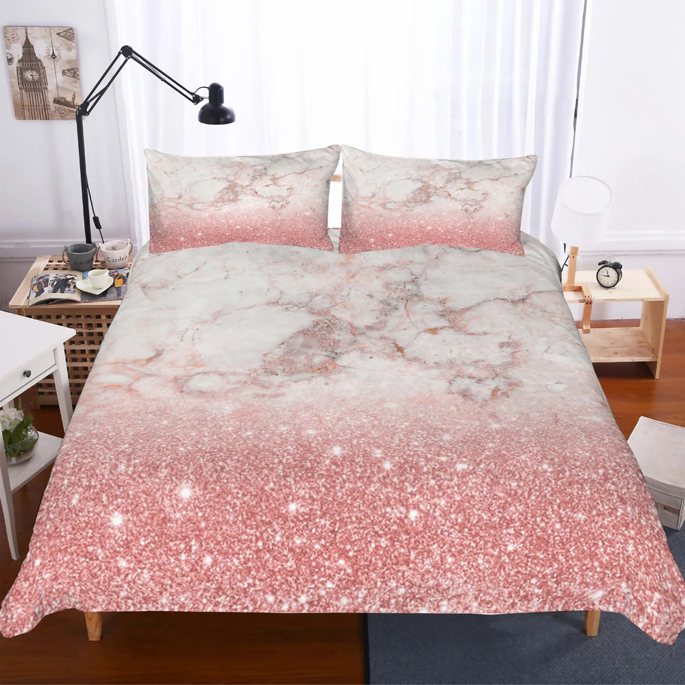 High Quality Popular Marble Duvet/Comforter Cover with Pillow Cover Bedding Set Marble Bed Set Queen King for Bedroom Decor