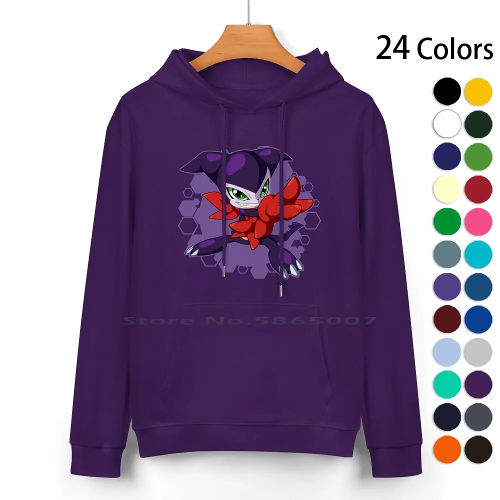 

Impmon Chibi Pure Cotton Hoodie Sweater 24 Colors Anime Manga Monster Cute Adorable Digimon Tamers Impmon 100% Cotton Hooded