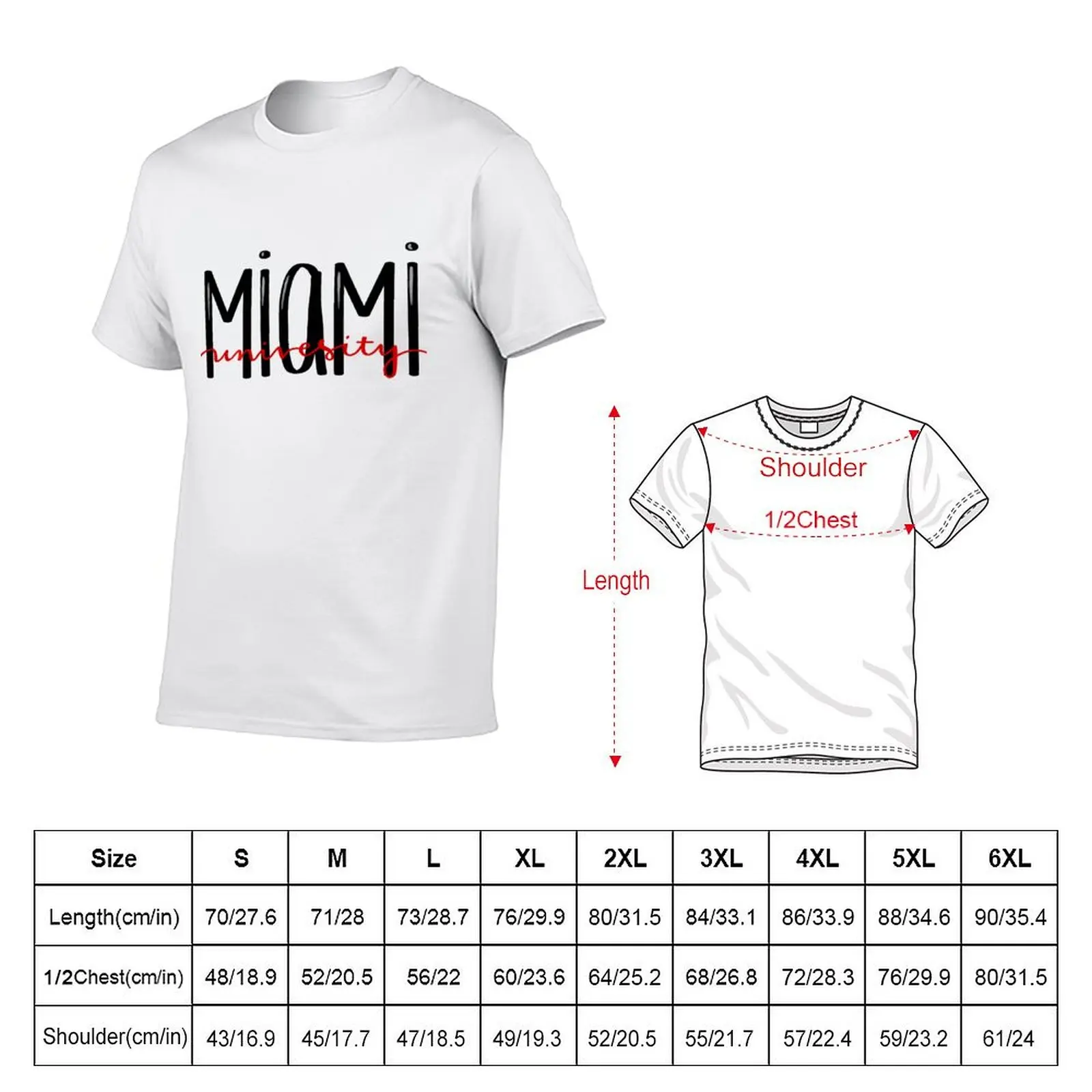 Miami Caligraphy T-Shirt High Elasticity Sports Tee Shirt