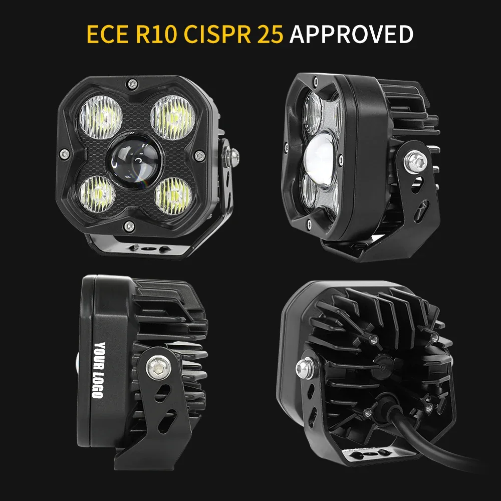 HAOLIDE 3.2 Inch Super Bright LED Work Light 6000k Spot Flood Combo Beam for Motorcycle off-road use BUS ATV UTV 12V 24V IP68