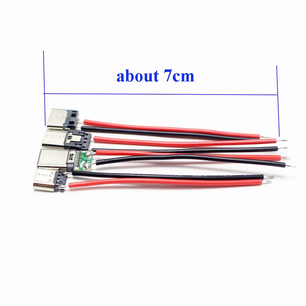 2/5 Stuks Micro Usb Type-C 2pin Horizontaal/Verticaal 2P Eenvoudig Gesoldeerd Mannelijke Plug-In Board Snel Opladen USB-C Connector