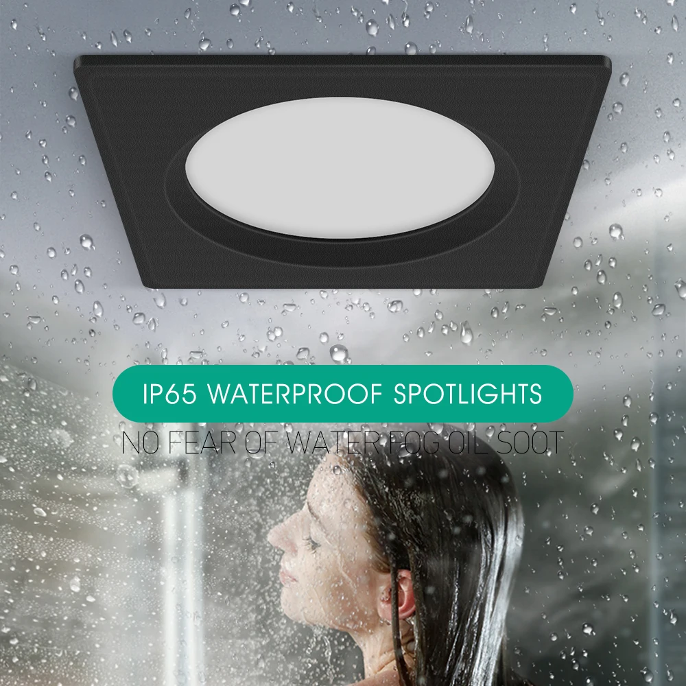 [DBF]IP65 Waterproof LED Spot Light 5W 7W 9W 12W 15W Round/Square Ceiling Recessed Spot Bathroom Spot Light 3000K/4000K/6000K