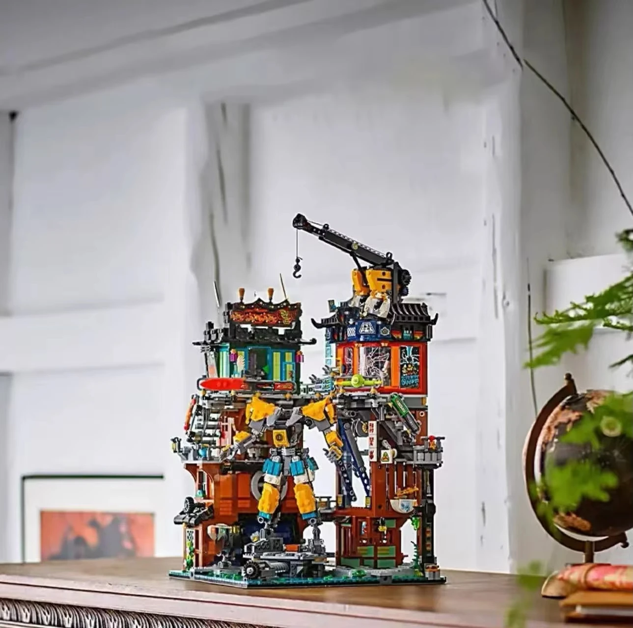 Nova cidade vista de rua modelo blocos de construção oficina de construção tijolos técnicos diy brinquedos crianças meninos presentes do feriado adulto chr