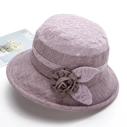 Middle-aged Woman's Cap Summer Sun Shade Mother Hat Spring and Autumn Thin Section Big Brimstone Hats Elegant Old Man Caps