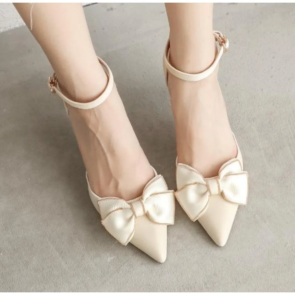 Elegant Heel Heels Women's Shoes Trend Pointed Toe Butterfly Stilettos Elegant Dress Weddings Bridal Party White Designer view 3