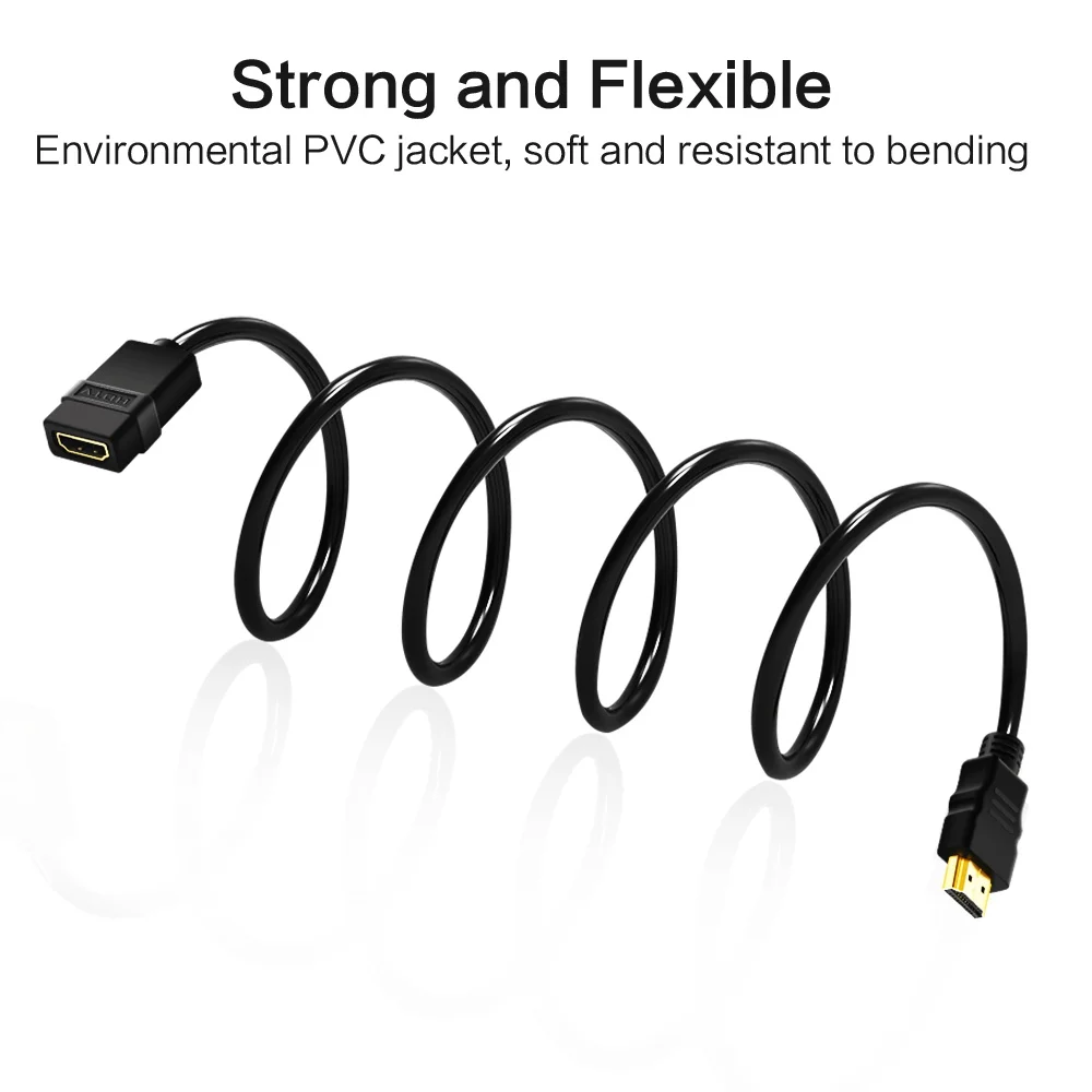 HDMI-compatible Extender HD Male to Female 3FT 1M 1080P 3D Connector Adapter for HD TV LCD Laptop PS3 Projector HDTV Nintend PS4