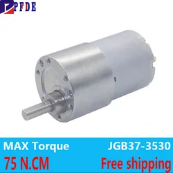JGB37-3530 12/24V DC Gear Motor 37mm All Metal Gear Box 4RPM-1600 RPM High Torque Eccentric Shaft Geared Motor Smart Car Device