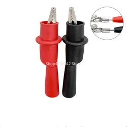 2PCS Red Black Probe Alligator Clip Electrical Metal Crocodile Clamp Test Accessories for Multimeter 1000V/10A Insulation