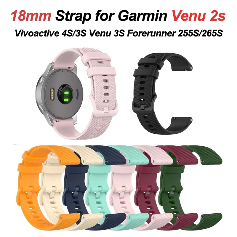 18 mm Silikonarmband für Garmin Vivoactive 4S/Vivomove 3S Armband für Garmin Venu 3S 2S/Active S/Forerunner 265S 255S Armband