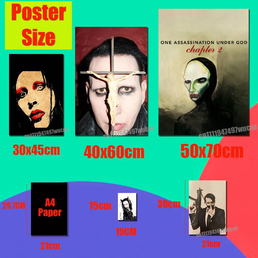 For Marilyn Manson One Assassination Under God Chapter 2 Poster Cover Wall Sticker Bedroom Custom