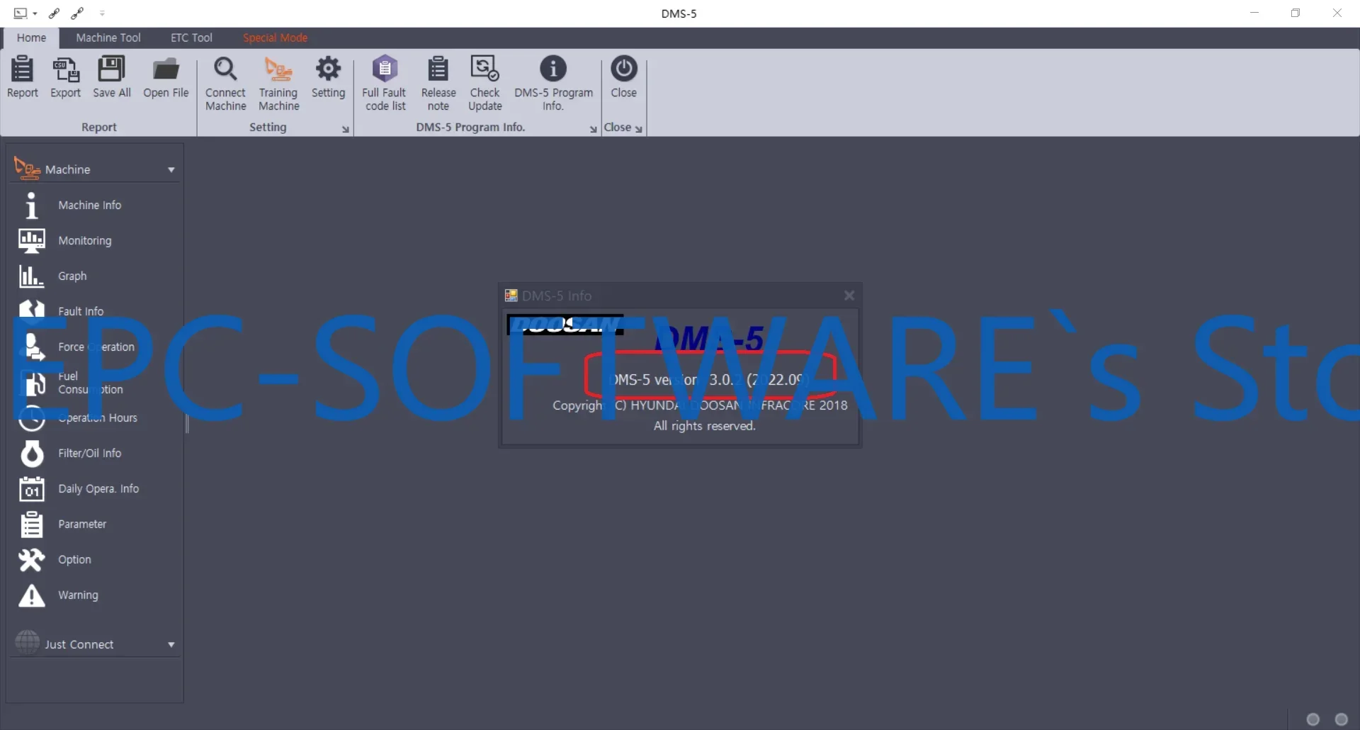 برنامج مراقبة EPC-SOFTWARE Doosan Excavator / Wheel Loader DMS-5 v3.2.8 الوضع الخاص [09.2025]