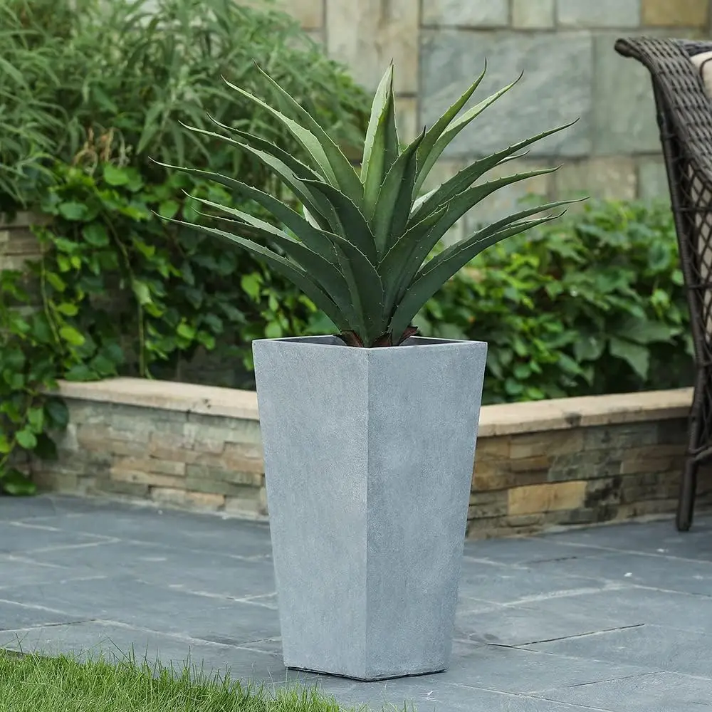 Stone Plant Pots, Large Planters for Indoor Outdoor Plants, 24