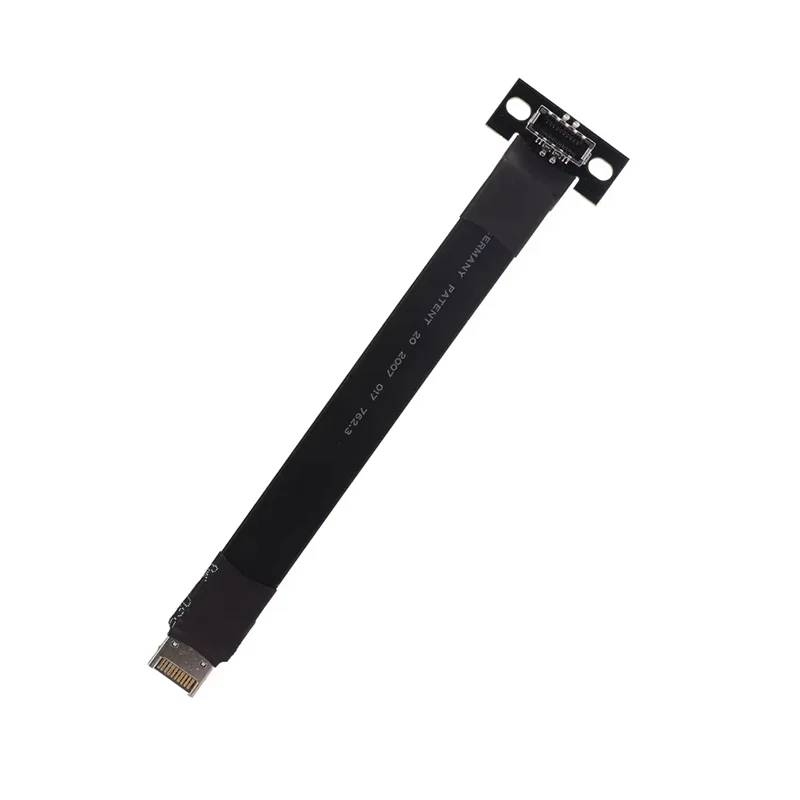 USB 3.2 Type E GEN2 20Pin Male To Female Flat Ribbon Adapter Cable With Front Panel Screw Hole For Socket Extension-TCE