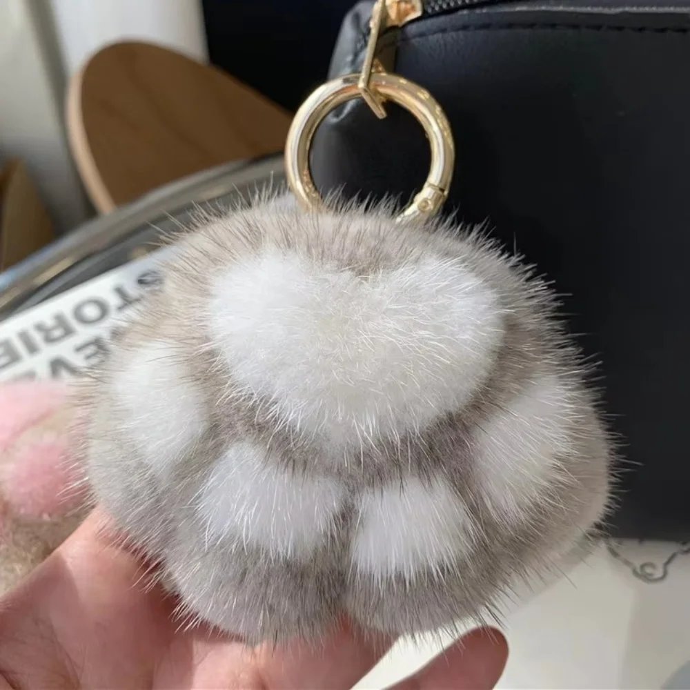 Paar sleutelhanger kat poot hanger sleutelhanger Kawaii zachte namaakbont sleutelhanger pluizige charme knuffel sleutelhanger rugzak autosleutel hanger