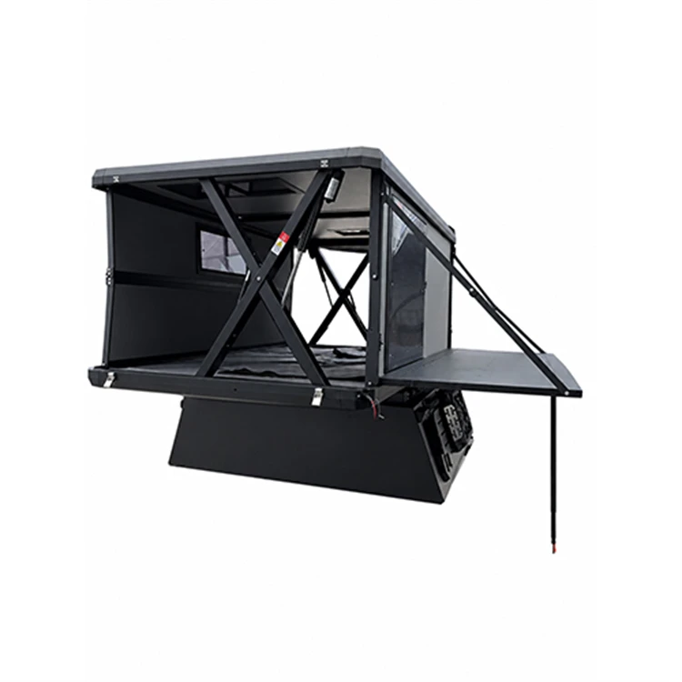 Electric Lift-up Waterproof High-top Hard Aluminum Truck Roof Top Camping Tent Camper Shell Customizable Lockable Truck Cover