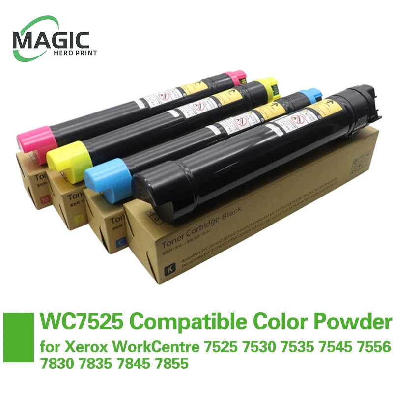 cartucho de toner wc7525 para a cor do po compativel com xerox workcentre 7525 7530 7535 7545 7556 7830 7835 7845 7855 01