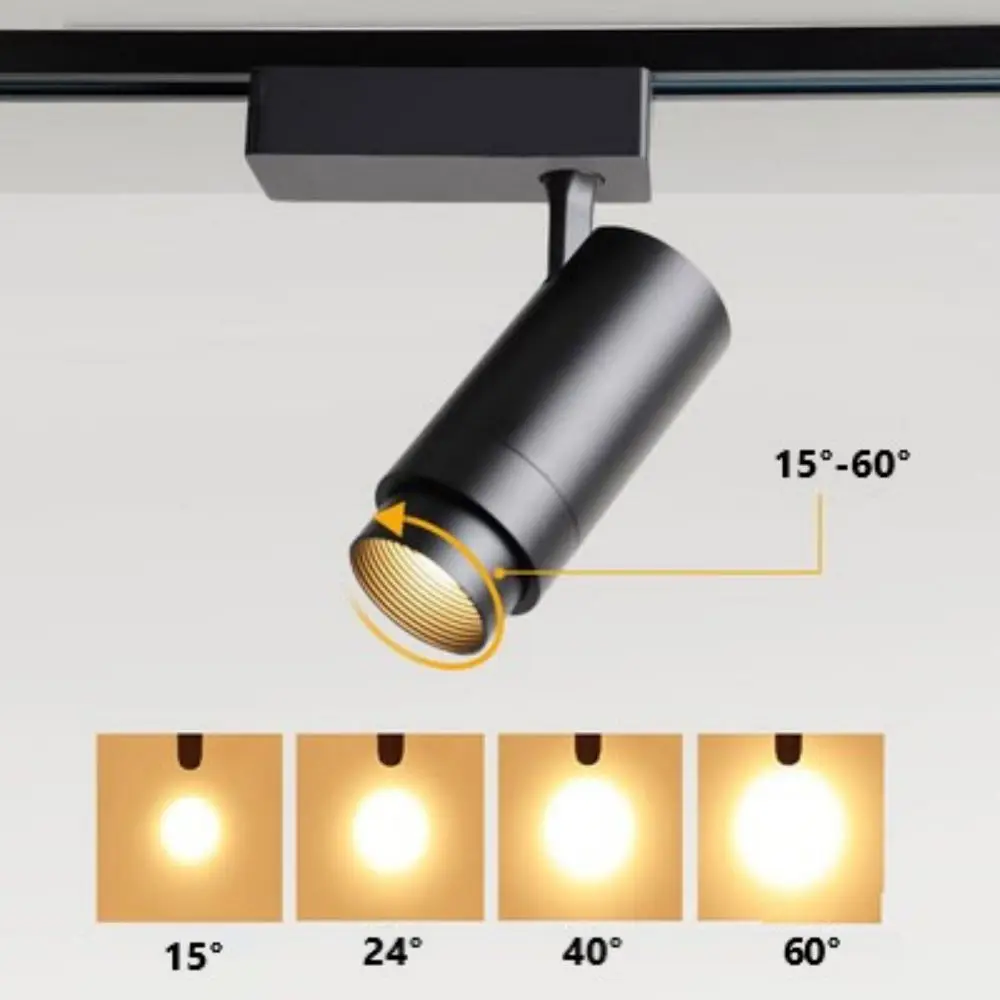 Modern Zoom led Track Lights Rail Mounted cob Spotlights Black Adjustable Focus Ceiling Spot Light Spotlight Industrial Lamp