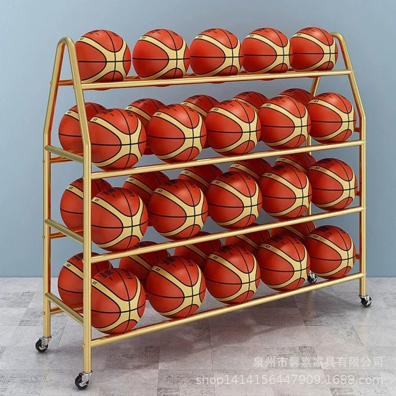 Factory direct sale Minimalist Classic Basketball Storage Rack Anti-rust Mobile Ball Soccer Volleyball Gymnasium Ball Rack