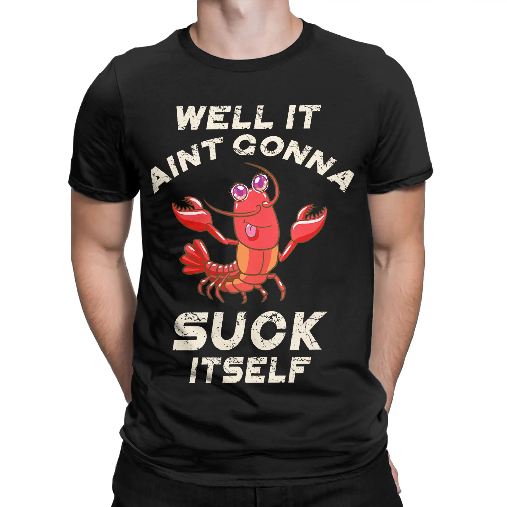 Casual T-Shirt Summer Crawfish Boil It Aint Gonna Suck Itself Lobster T-Shirts for Adult Y2K Fun Short Sleeve Tees