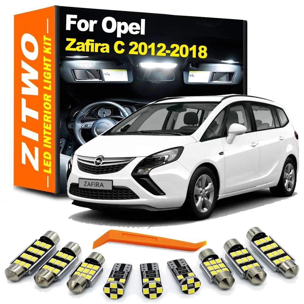 ZITWO 15Pcs Canbus LED Interior Dome Map Reading Light Kit For Opel Vauxhall Zafira Tourer C 2012 2013 2014 2015 2016 2017 2018