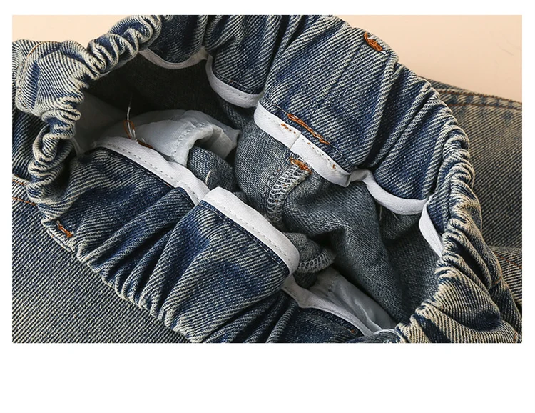 High-Waist-Jeans für Mädchen, gerade geschnittene, lockere Weitbein-Hosen, Frühling und Herbst, koreanische Vintage-Jeans, modische Kinder-Denim-Hosen für Teenager. – Detail 12
