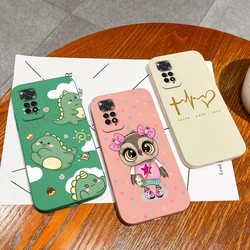 For Xiaomi Redmi Note 11 11S 4G Phone Case Shockproof Liquid Soft Silicone Cover Sunflower Love Heart New For Redmi Note11 Funda