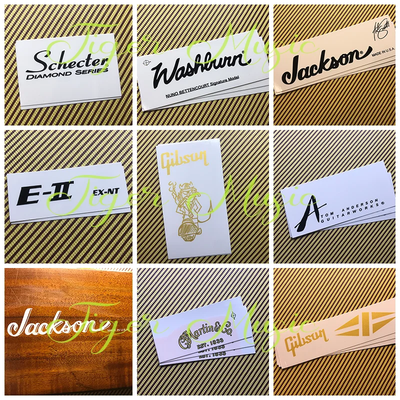 3 uds DIY guitarras eléctricas transferencia de tobogán acuático calcomanía de guitarra cuello cabeza pegatina para cabeza calcomanía para guitarra película en forma de lágrima QT20