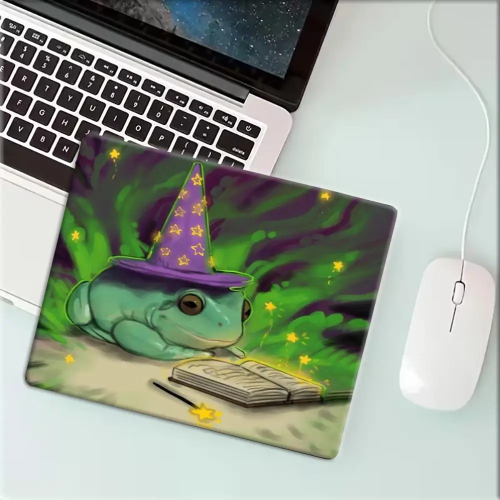 Wizard Frog Red Mushroom Vintage Small MousePad NonSlip Rubber Witchy Cottagecore Mouse Mat Desktop Mousepad Laptop Desk Cushion