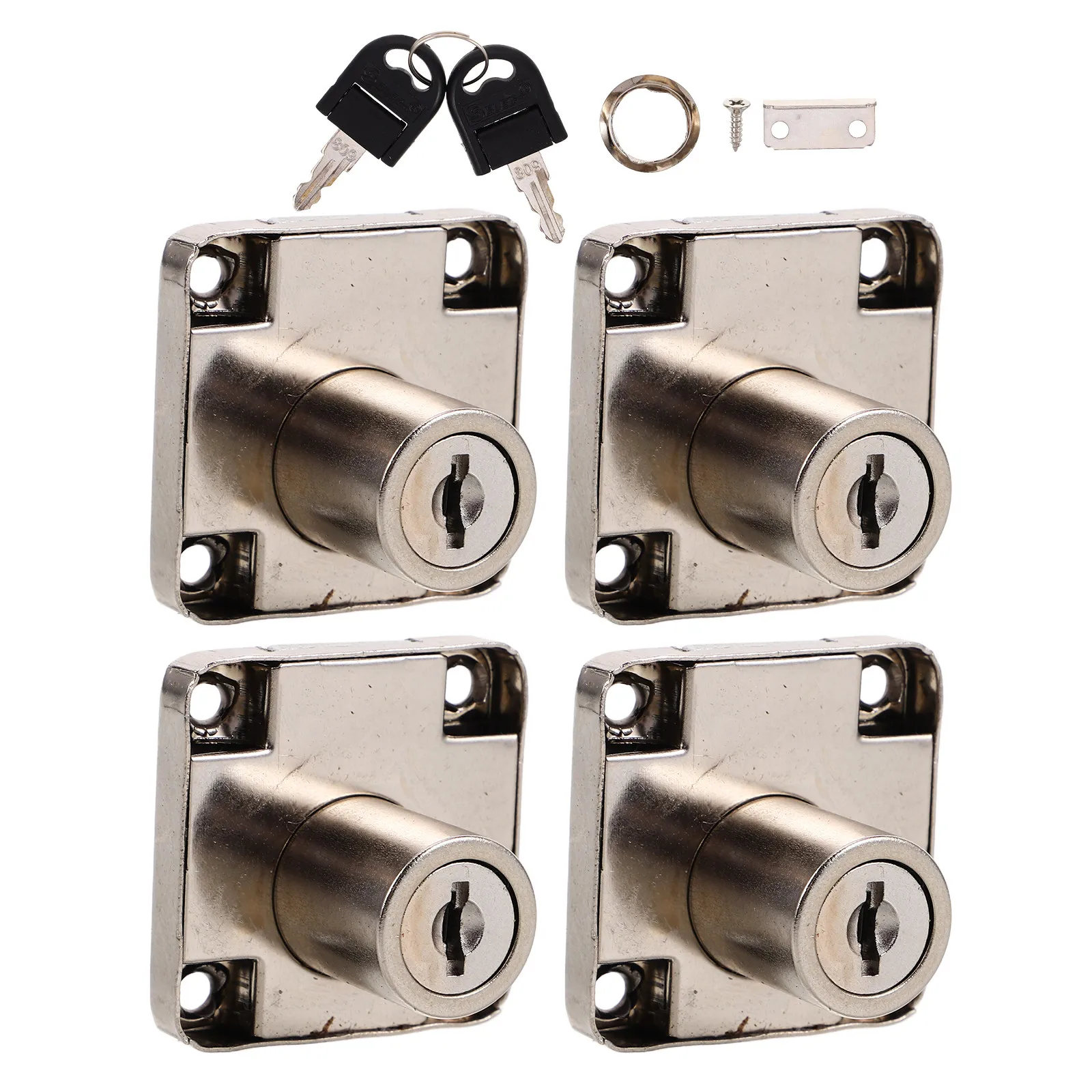 4 set Zinc Alloy Drawer Locks For Office Desk Cabinet Furniture Storage Files Security Hidden Lock Replacement Hardware