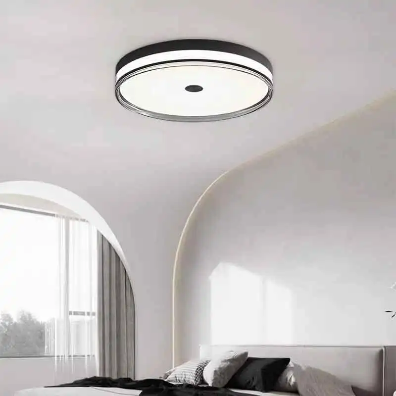 Light Luxury 19" Round Flush Mount LED Ceiling Light with Remote Control Dimmable for Bedroom Living Room