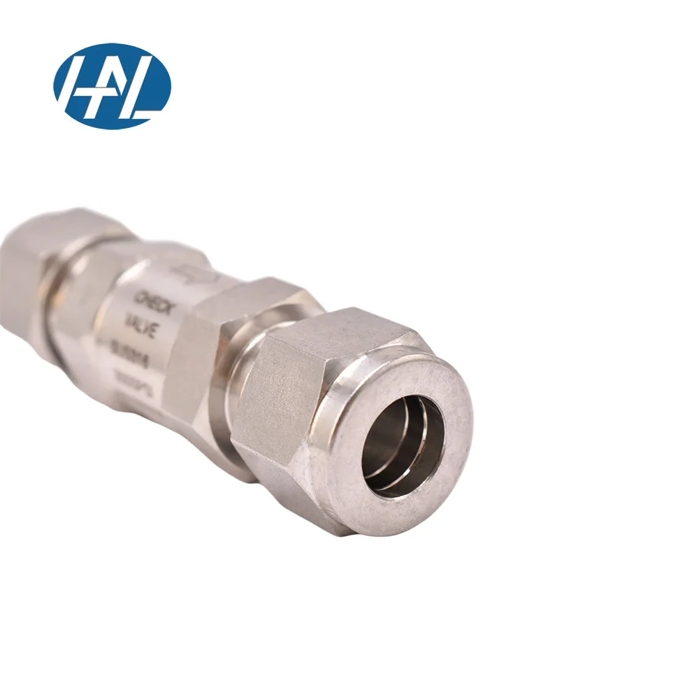 SS316L Swagelok Type Tube Fitting High Pressure Double Ferrule Non Return Gas Liquid Instrument Check Valves