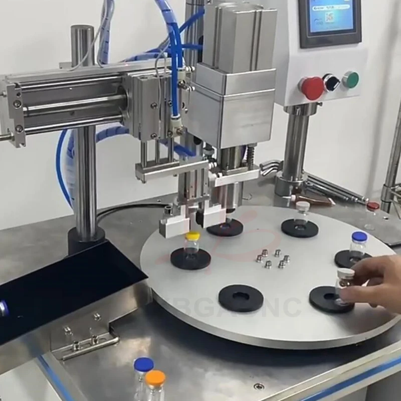 Mesin Capping Pelat Pengindeksan Otomatis Penuh 60W untuk Botol Mesin Capping Pneumatik Mesin Penyegel Mesin Capping