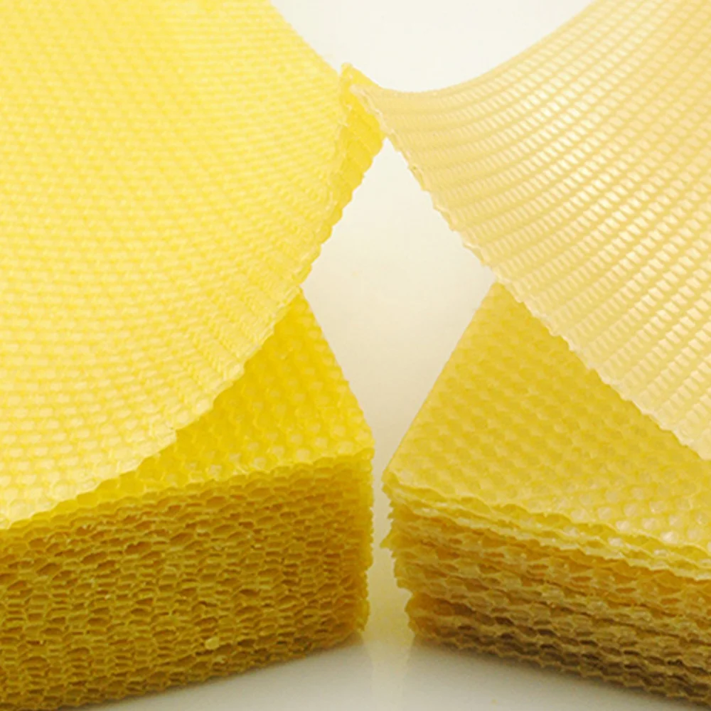 10PCS Beehive Wax Foundation Sheets Flexible Beekeeping Equipment Bee Comb Honey Frame for Deep Beeswax Foundation Sheets